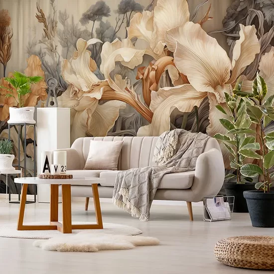 Фотообои: Крупные Ирисы С Эффектом Винтаж